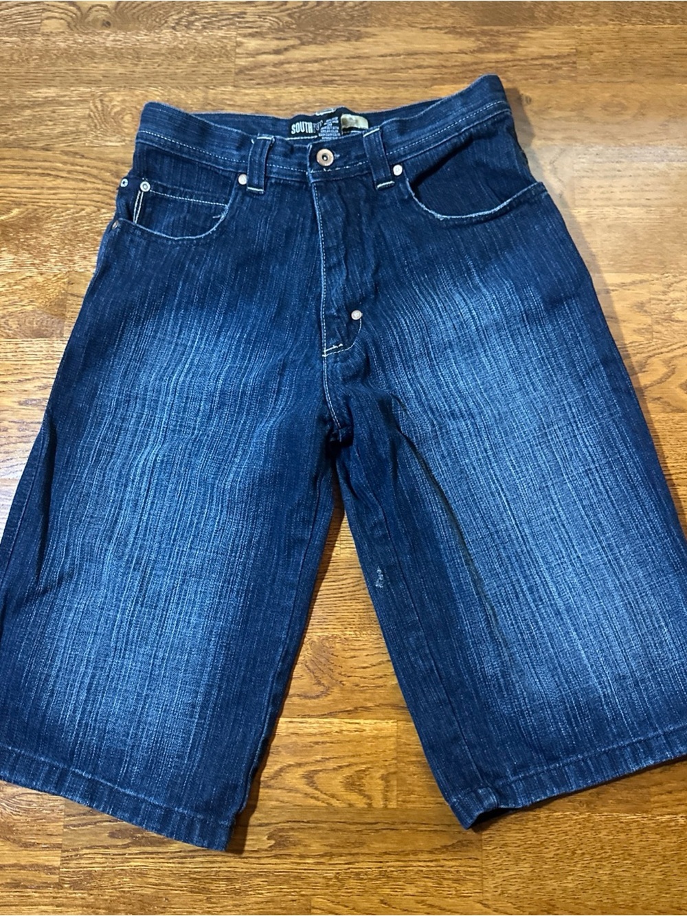 Southpole Kids Jean Shorts Boys Youth Size 16 Jorts Dark Blue Y2k South Pole
